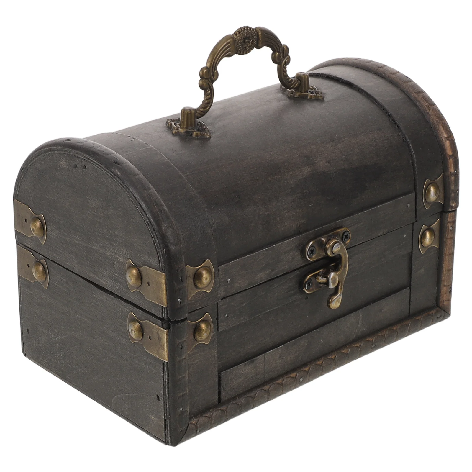 

Vintage Wooden Jewelry Box Small Decorative Chest for Women Trinket Storage Organizer with Compartments Lipstick Ring Earring