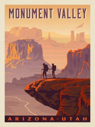 Tin Sign 8 x 12 Monument Valley Arizona Utat Travel Poster