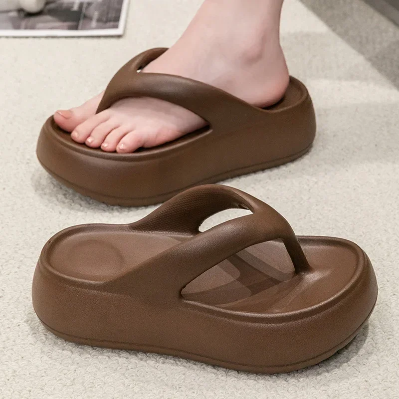 Summer Thick Bottom EVA Flip Flops for Women Non Slip Platform Sandals Woman Fashion Clip Toe Outdoor Slippers Soft Beach Slides image 3