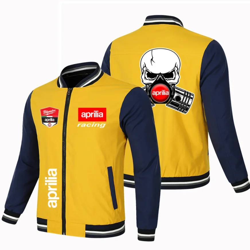 NEW Baseball Jacket Spring Autumn Fleece Cotton Slim Fit Jacket Aprilia Car Logo Sweatshirt Fashion Hip Hop