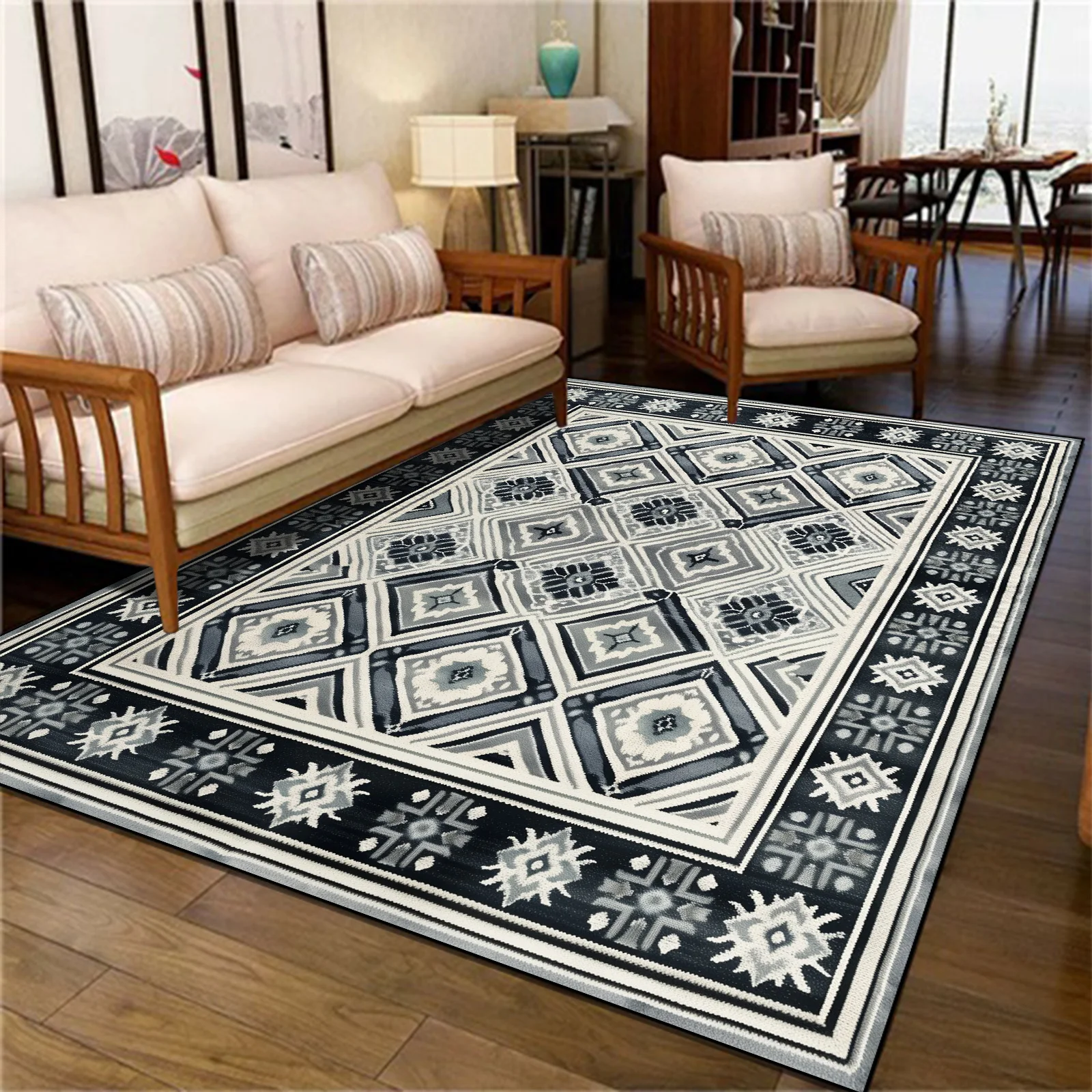 Retro Style Persian Carpets for Living Room Home Decor Large Area Washable Rugs 200x400cm Coffee Tables Floor Mat Customizable