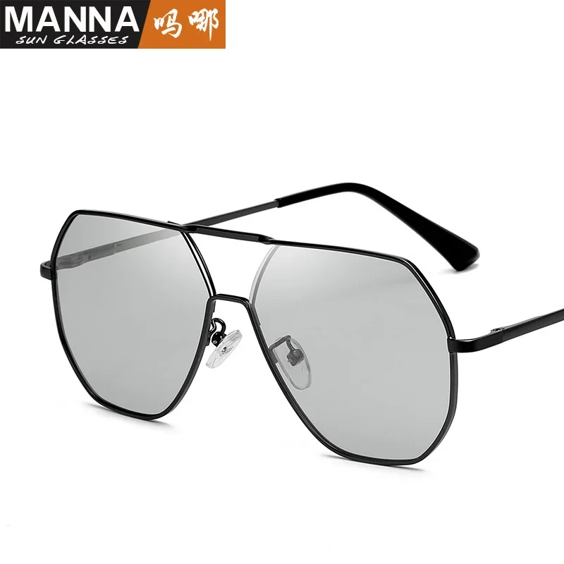 نظارات شمسية معدنية مزدوجة الشعاع من Chaomen، نظارات شمسية مستقطبة متغيرة الألوان، شبكة حمراء Tiktok، نفس النظارات الضفدع عالية الوضوح