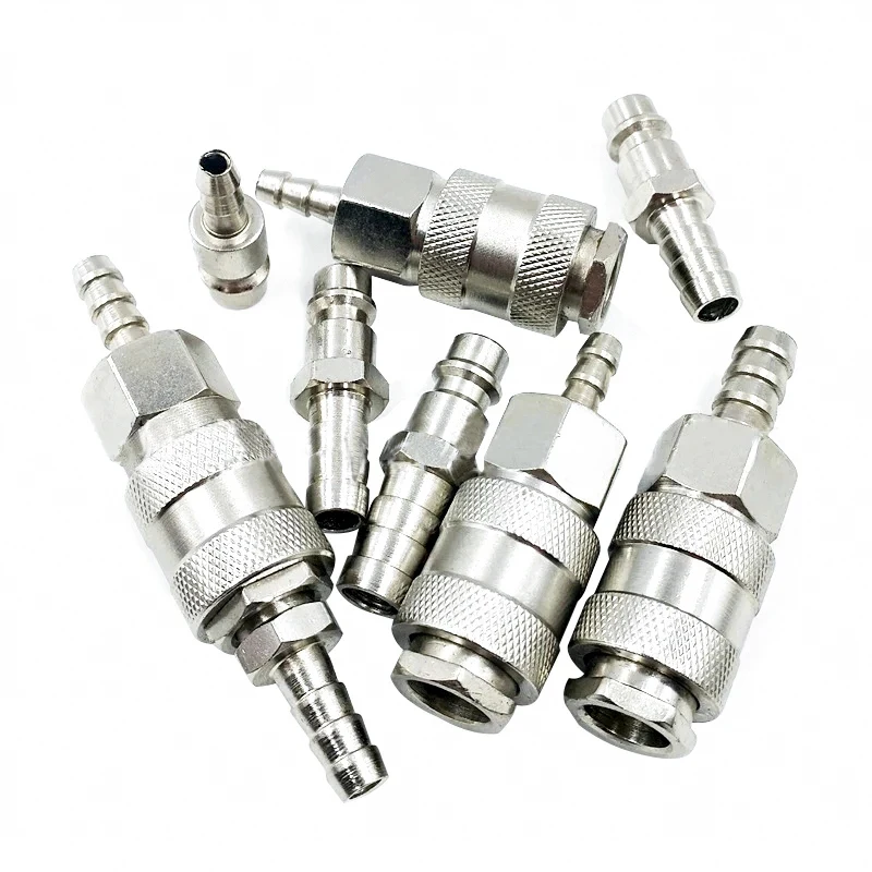 2PCS European Standard EU Euro Type Pneumatic Fitting Quick Coupling Connector Coupler For Air Compressor 6mm 8mm 10mm Hose Barb