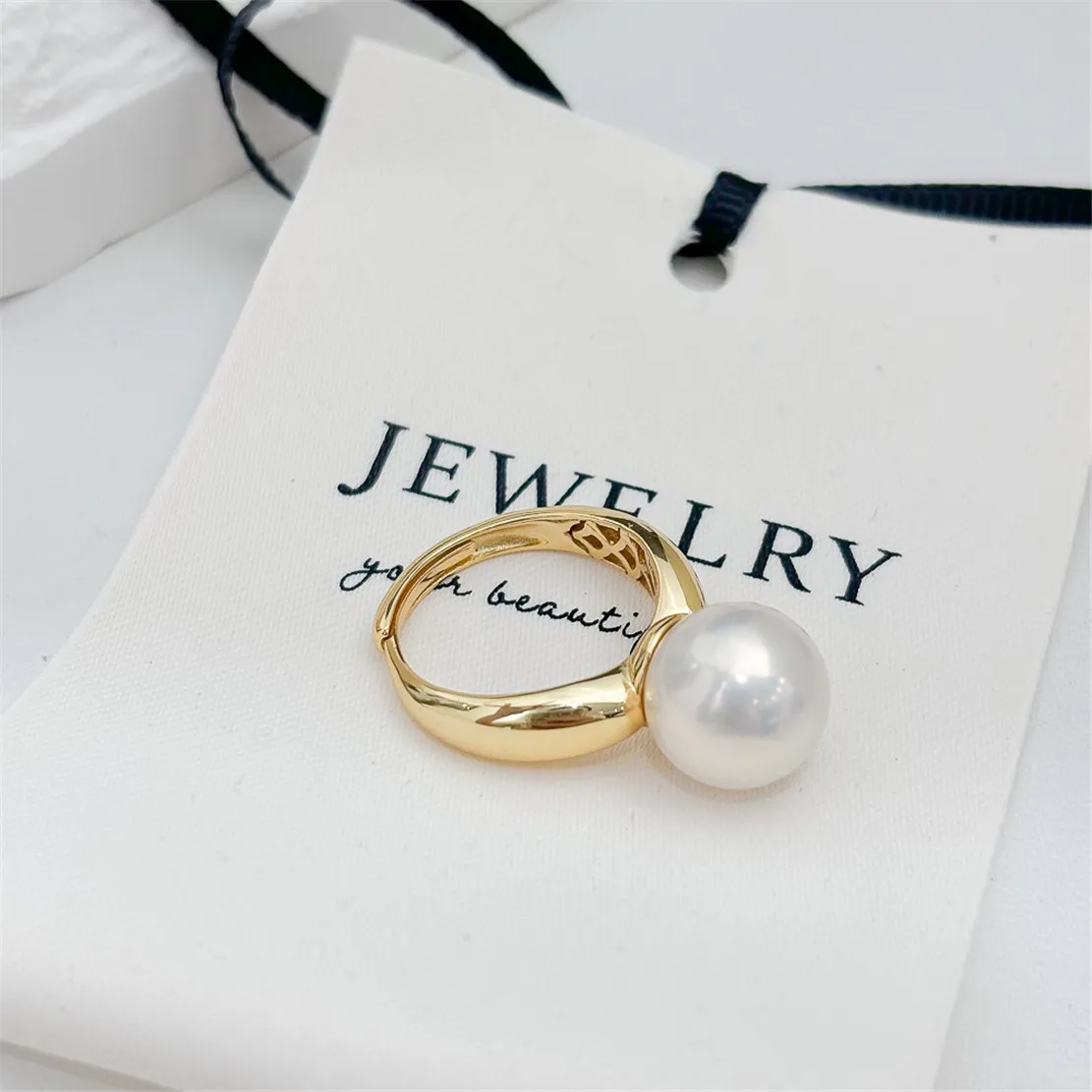 925 Stamped Alloy Gold-Plating Adjustable Pearl Ring Holder DIY Jewelry Findings, Craft Supplies for Handmade Rings No Pearl