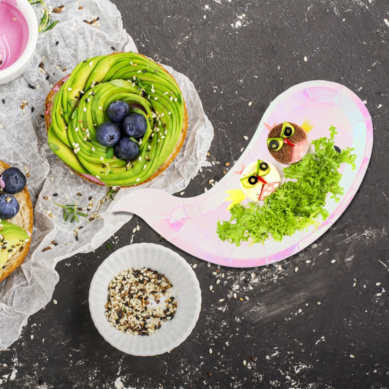 8 قطعة أطباق ورقية على شكل شبح أدوات مائدة لحفلات الهالوين أطباق تقديم الطعام للاستعمال مرة واحدة لتزيين جمع المهرجانات