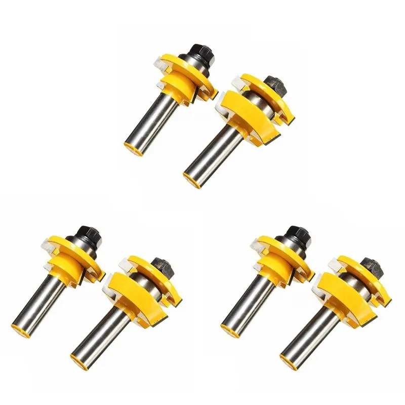 

SEWS-6PCS Rail Router Bit 1/2 Inch Shank Shaker Woodworking Chisel Cutter