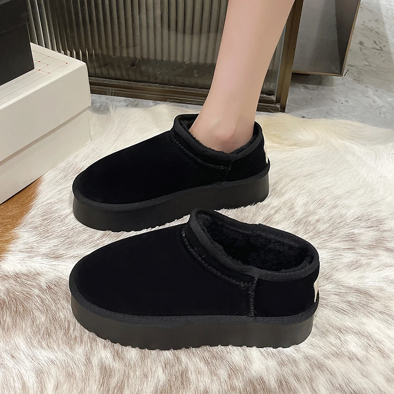 Donna 2022 inverno nuovo Versatile Casual coreano Ins fondo piatto ordinato testa tonda intensificata capispalla retrò belle scarpe di lana calde