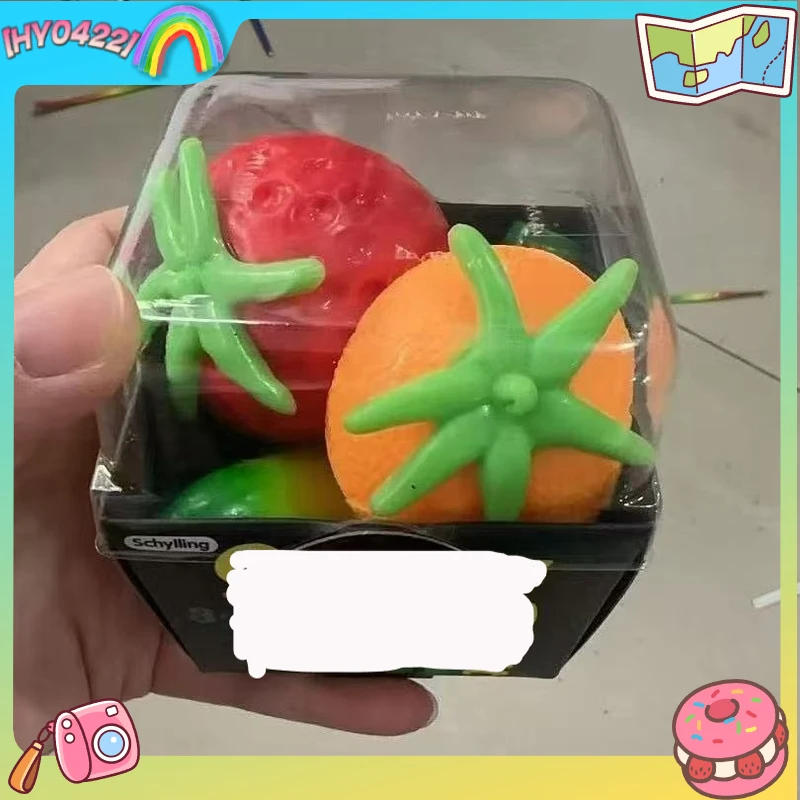 3pcs Trending Viral Simulation Strawberry Orange Banana Squishy Toy Slow Rising Stress Relief Squeeze Toy for Crossborder