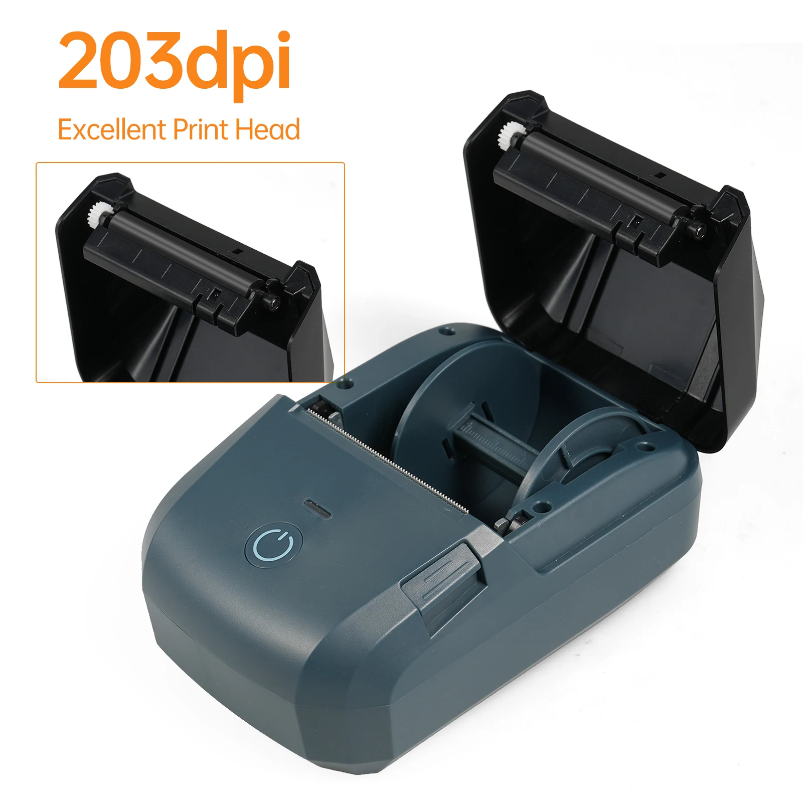 휴대용 영수증 프린터 BT USB 58mm 203dpi 미니 열 라벨 메이커 안드로이드/iOS 시스템과 호환되는 종이 롤이있는 무선