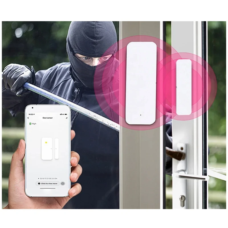 1 pcs tuya wifi tür magnetisch smart fensters ensor tür tür detektor weiß abs für alexa google assistent