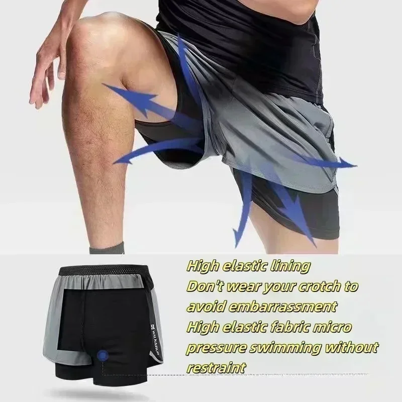2025 verão novos shorts esportivos masculinos americanos naruto anime impresso dupla camada de fitness correndo shorts secagem rápida algodão curto