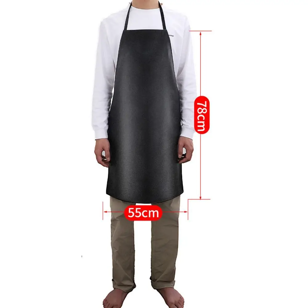 Waterproof Oil Resistant Apron New Household PU Leather Leather Apron Wear-resistant Kitchen Apron