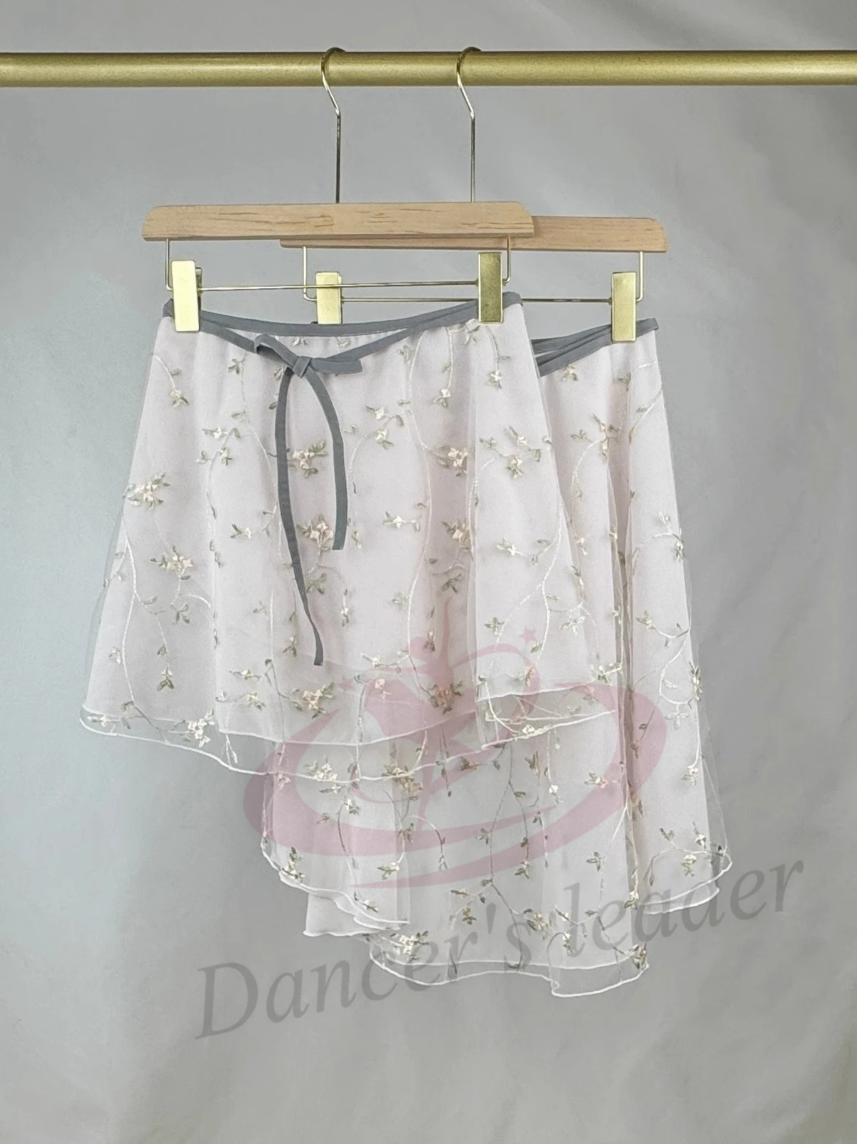 Ballet Dubbellaags Geborduurde Dansjurk Vrouwen Dansrok Gymnastiek Oefenrok Volwassen Balletkostuum Lyrische Rok