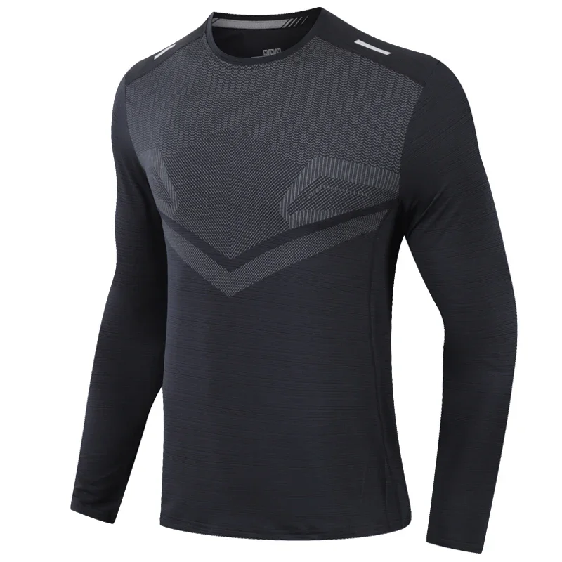 

High quality running long sleeved T-shirt, men's fitness training jogging compression speed drying breathable top