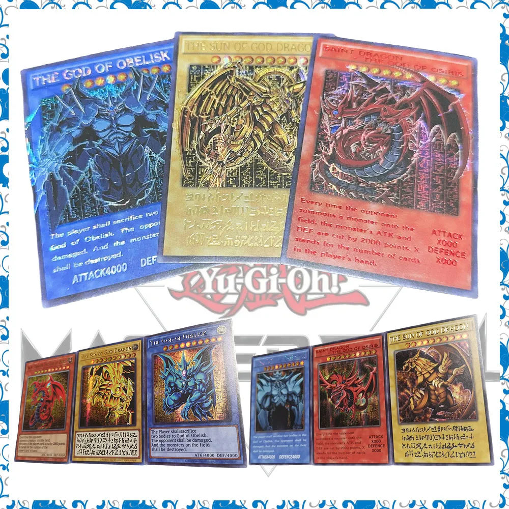 Anime Yu-Gi-Oh DIY ACG Slifer The Sky Dragon Obelisk The Tormentor Collectible Cards Boy Games Toys Christmas Birthday Gifts