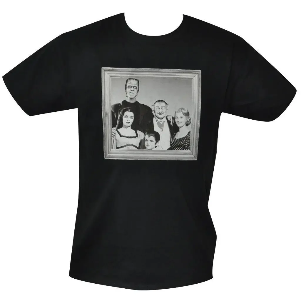 T SHIRT The Munsters MENS BLACK ALL SIZES S TO 3XL Family Photo 1960's Herman