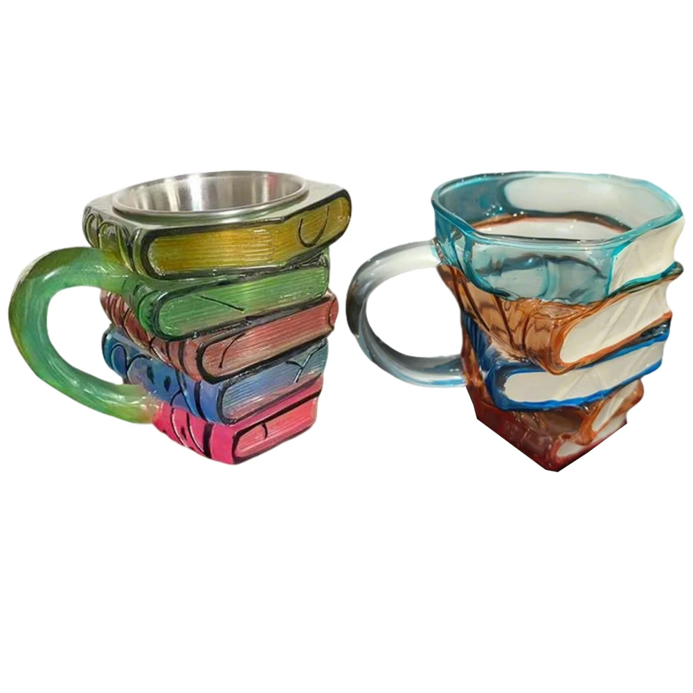 

Painted Book Mug Novelty 3D Painted Books Coffee Mug Tea Cup Collection Gifts for Literature Lovers