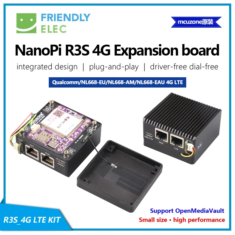 

Плата расширения NanoPi R3S_4G, Rockchip RK3566, порт Ethernet с двумя Gbps, Qualcomm/NL668-EU/NL668-AM/NL668-EAU 4G LTE