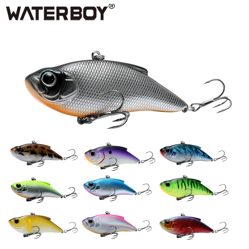 WATERBOY Fishing Bait VIB 7.5cm16.5g Custom Artificial Vibe Lipless Hard Plastic Vibration Noisy Rattle Ocean Bass Fishing Lure