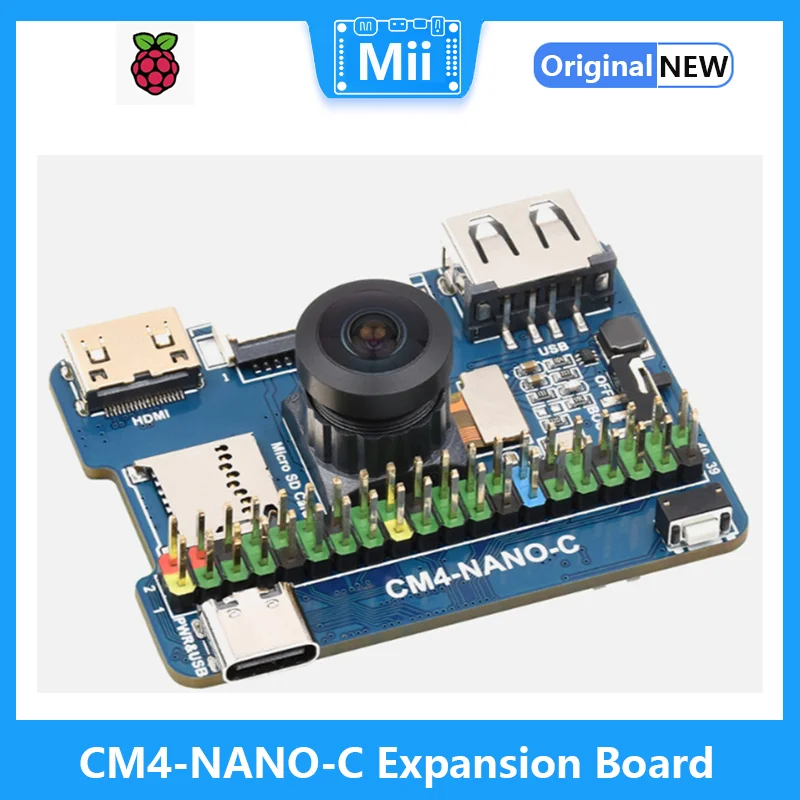 

CM4-NANO-C for Raspberry Pi 40PIN GPIO CM4 Expansion Board On-Board 800W IMX219-D160 Camera Computing Module Backplane