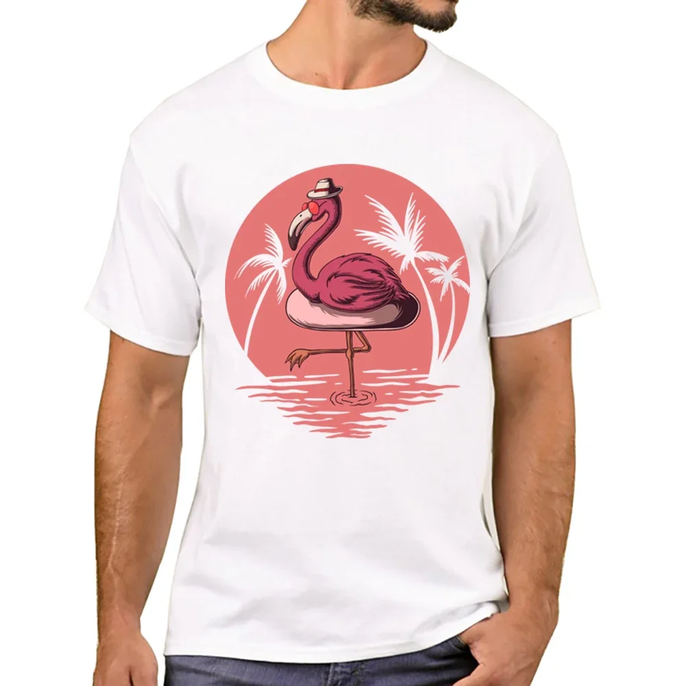 TEEHUB Hot Sales Fashion Summer Beach Men T-Shirt Flamingo Vibes Printed T Shirts Short Sve Tshirts Boy Harajuku Tee