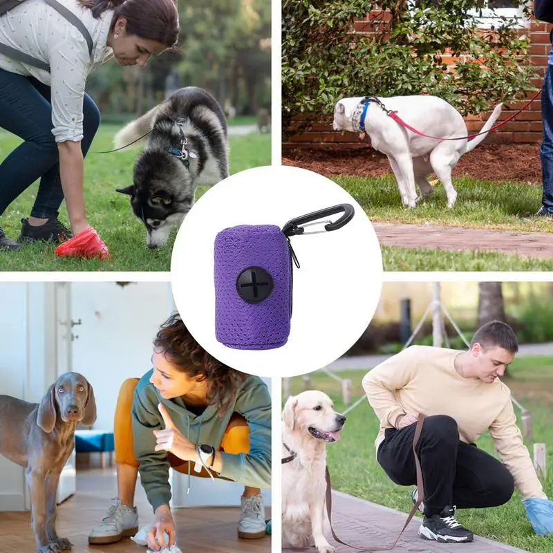 Portátil Pet Supplies Sacos de lixo, Poop Bag Dispenser, Dog Waste Bag Holder, Puppy Outdoor e Cat Pick Up Organizer