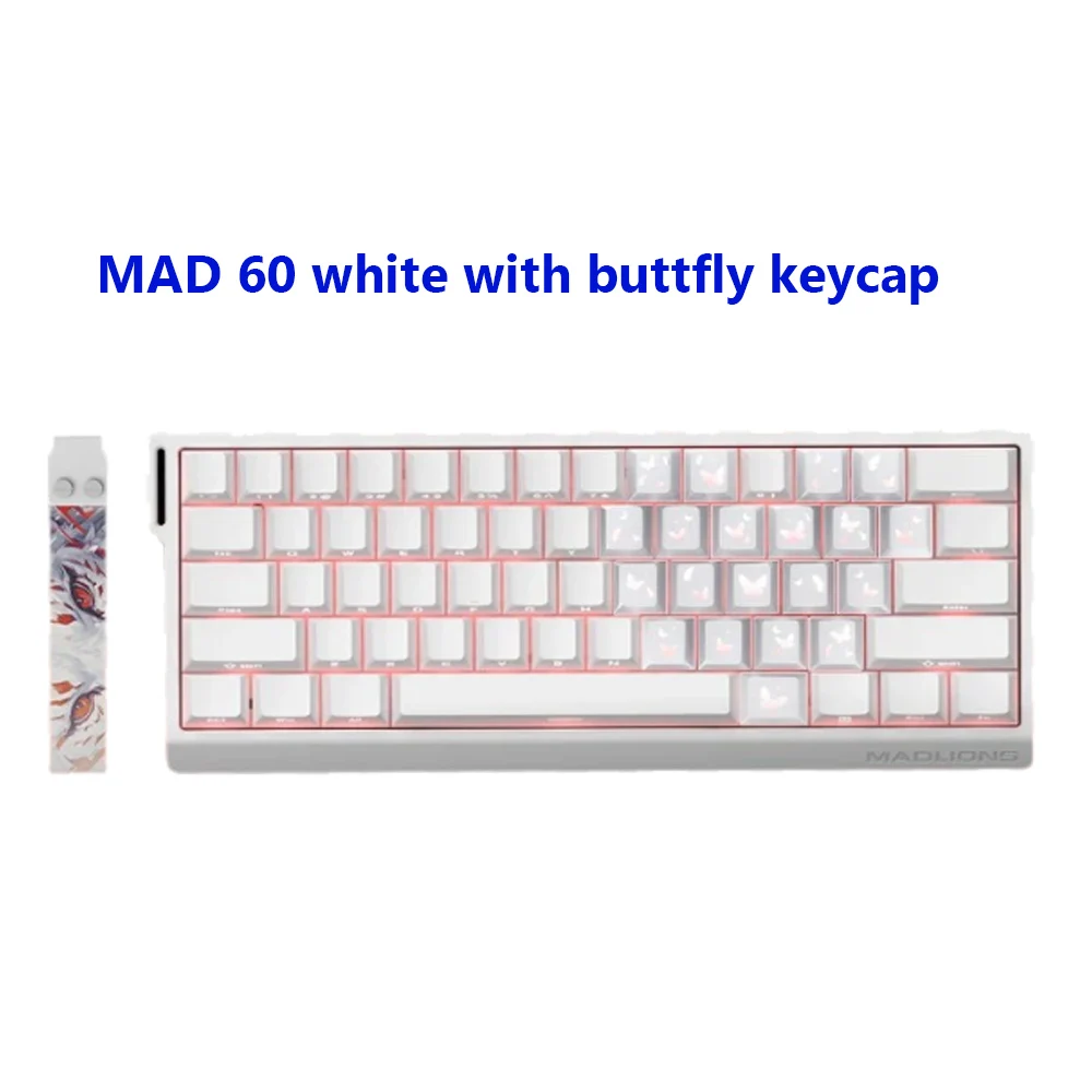 

Механическая клавиатура Madlions Mad 60He с магнитными переключателями, проводная клавиатура MAD68 с кейкапами Butterfly, клавиатура для киберспорта MAD68he, подарки для геймеров