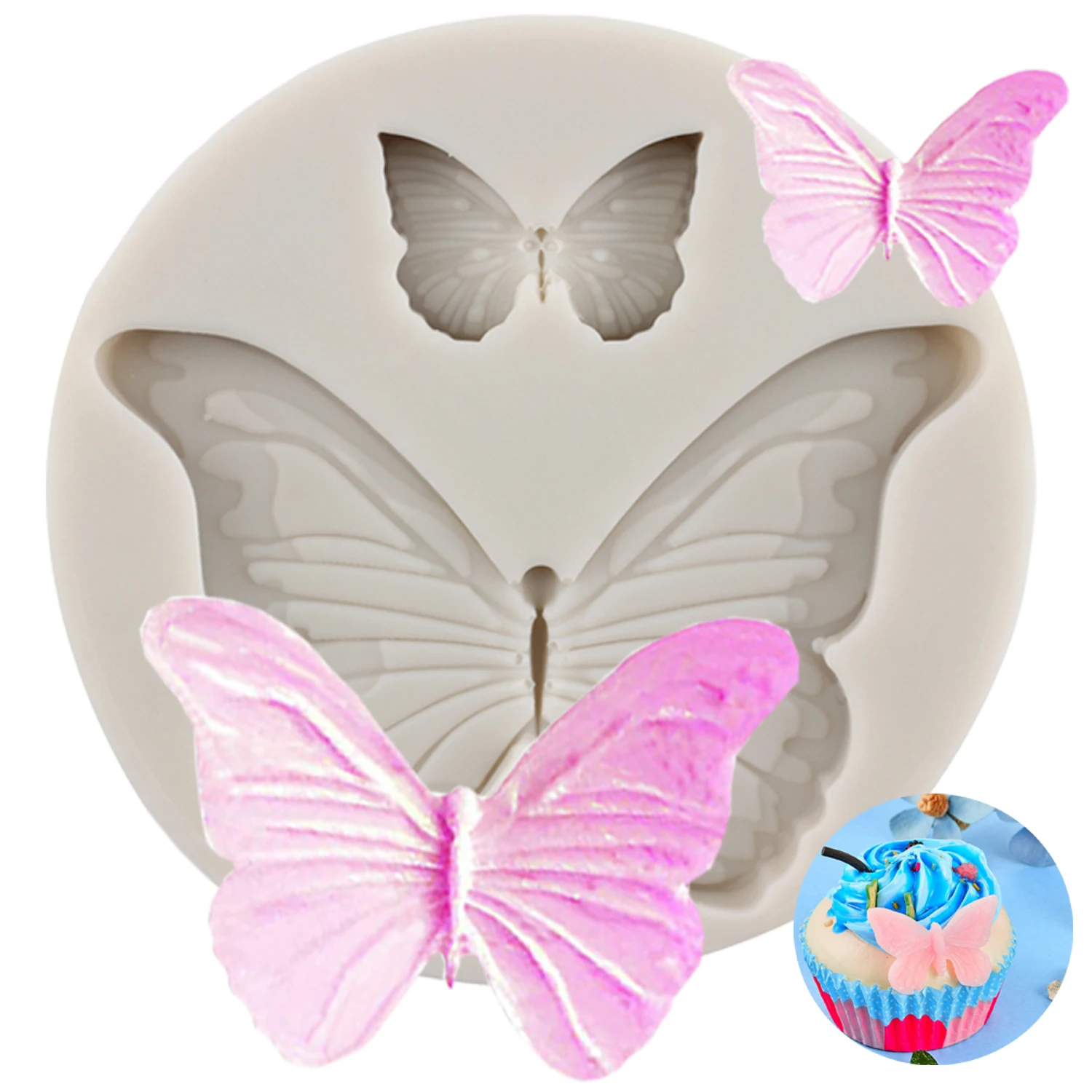 Butterfly Silicone Molds Mini Butterfly Fondant Mold DIY Chocolate Candy Resin Clay Mould Cupcake Topper Cake Decoration Moulds