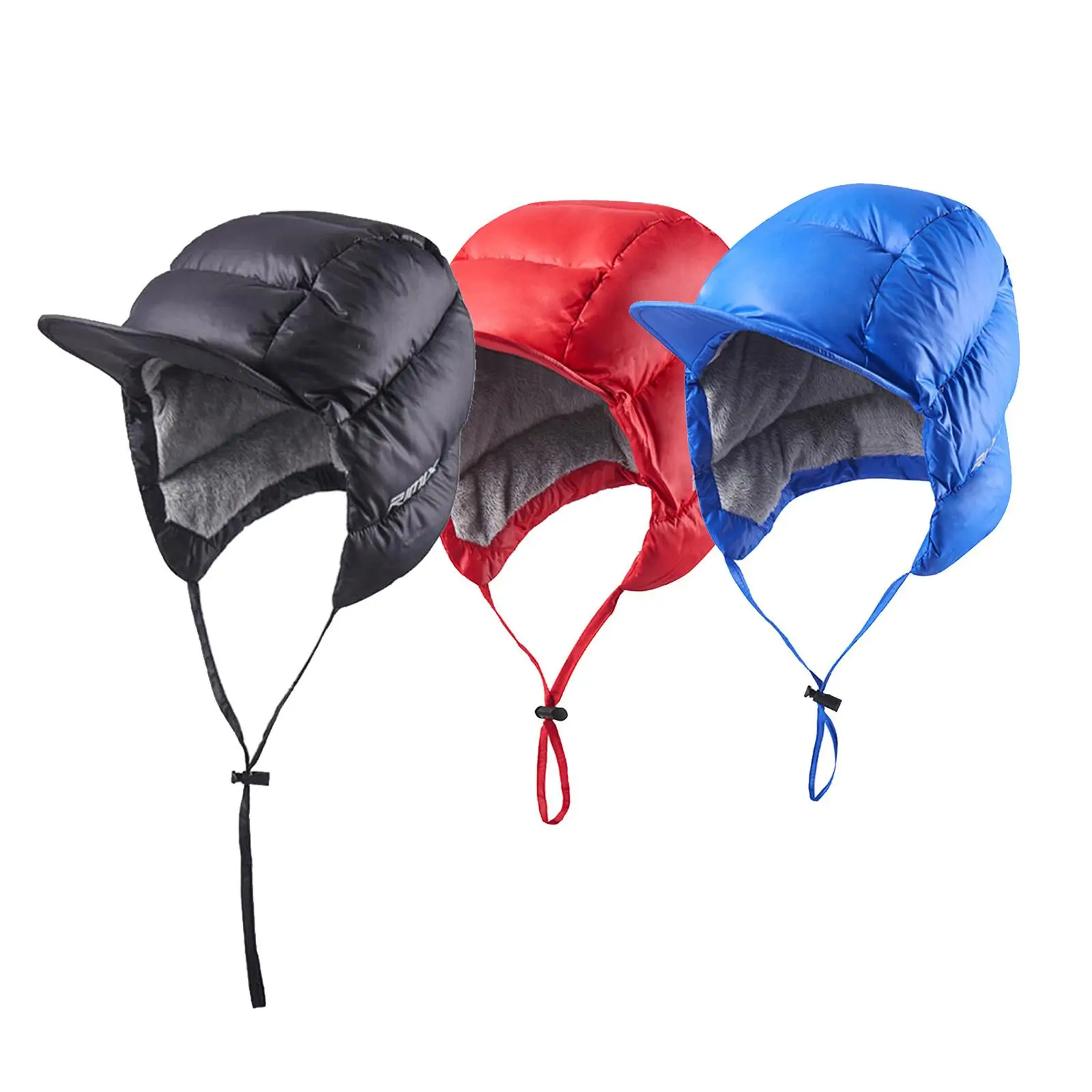 Peaked Caps with and Brim Hat Ultralight Waterproof Windproof Down Fleece Warm for Skiing, Cycling, Camping, Hiking