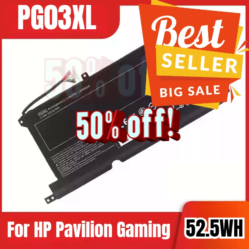 4300MAH PG03XL Laptop Battery for HP Pavilion Gaming 15-dk0020TX 15-ec 15-ec0000 15-DK Dk0003nq OMEN 5X FPC52 HSTNN-DB9G