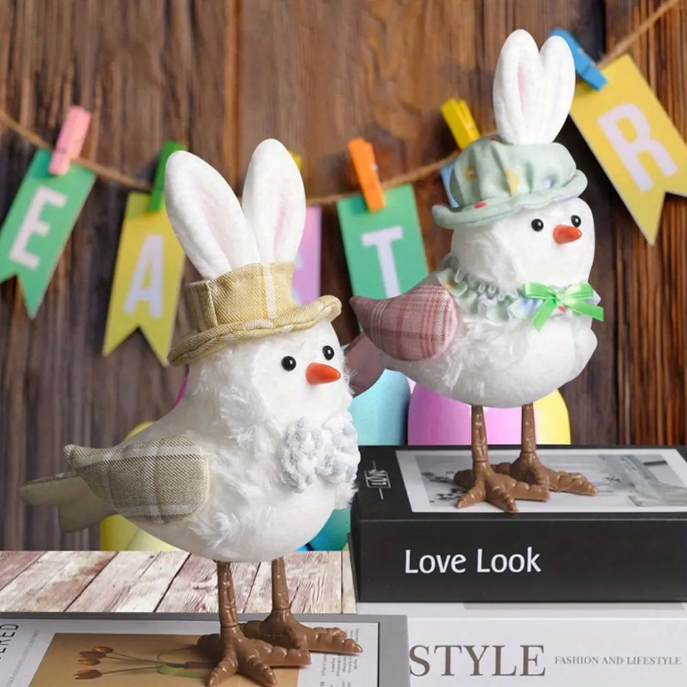Multicolor Easter Bird Doll Cartoon Flower Plush Bunny Ear Bird Doll Spring Festival Supplies Cartoon Bird Doll Kids Gift