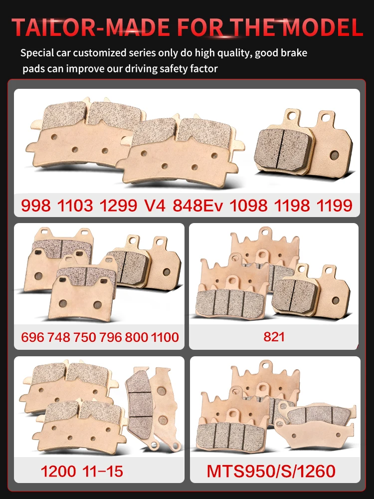 Mrrangt Motorcycle Metal sintering brake pad fit for DUCATI Monster 696 796 748 V4 1103 1299 848 821 Diavel 1200 MTS 950 1260