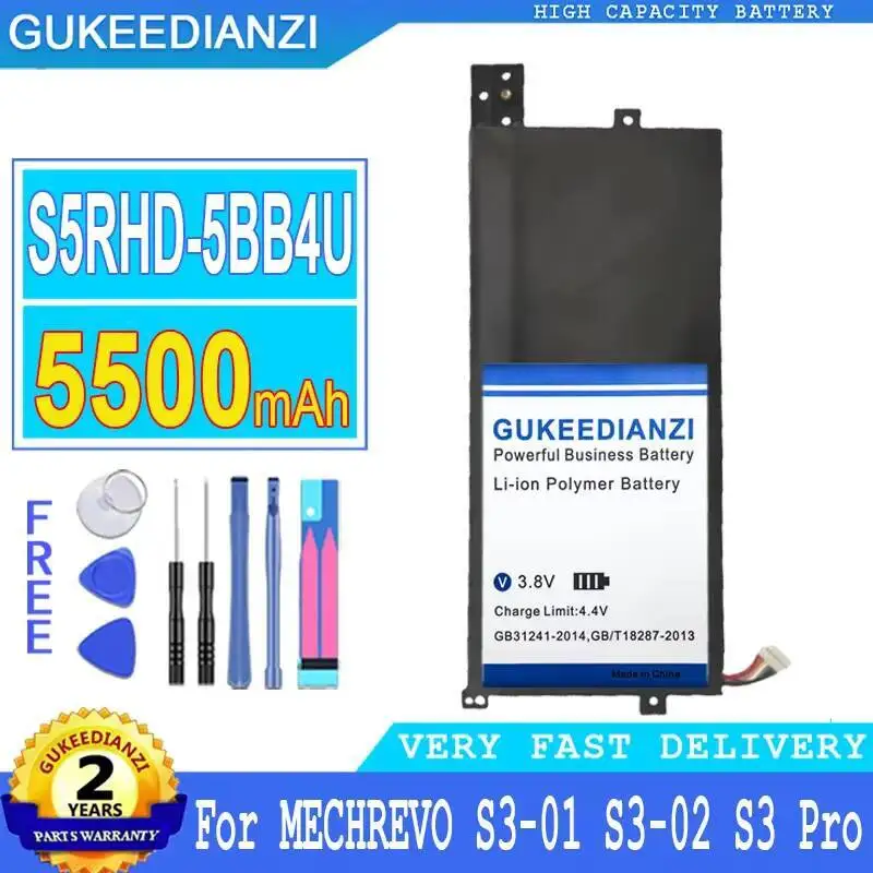 

Аккумулятор для ноутбука 5500 мАч для Mechrevo S3-01 S3-02 S3 Pro S5R S5R-5BB4U S5RHD-5BB4U, высокоэффективная замена премиум-класса