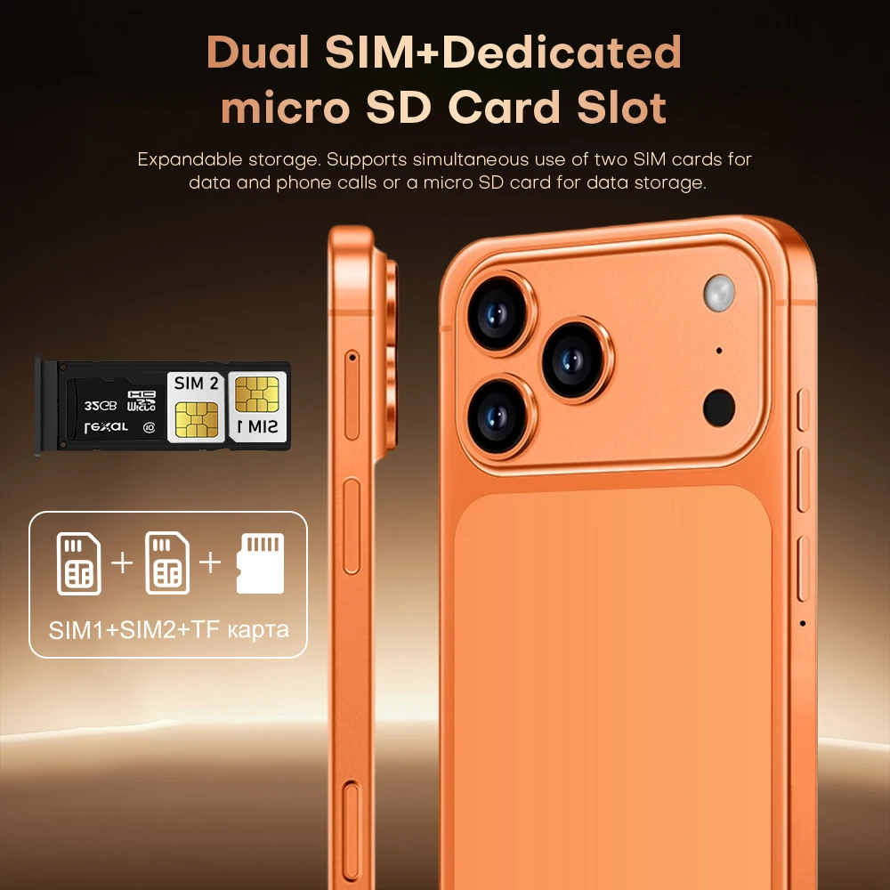 2026 New i17 Pro max Original Intelligent 5G Dual Card Dual Standby Android15 Global Version 8000mAh Battery WiFi GPS Google