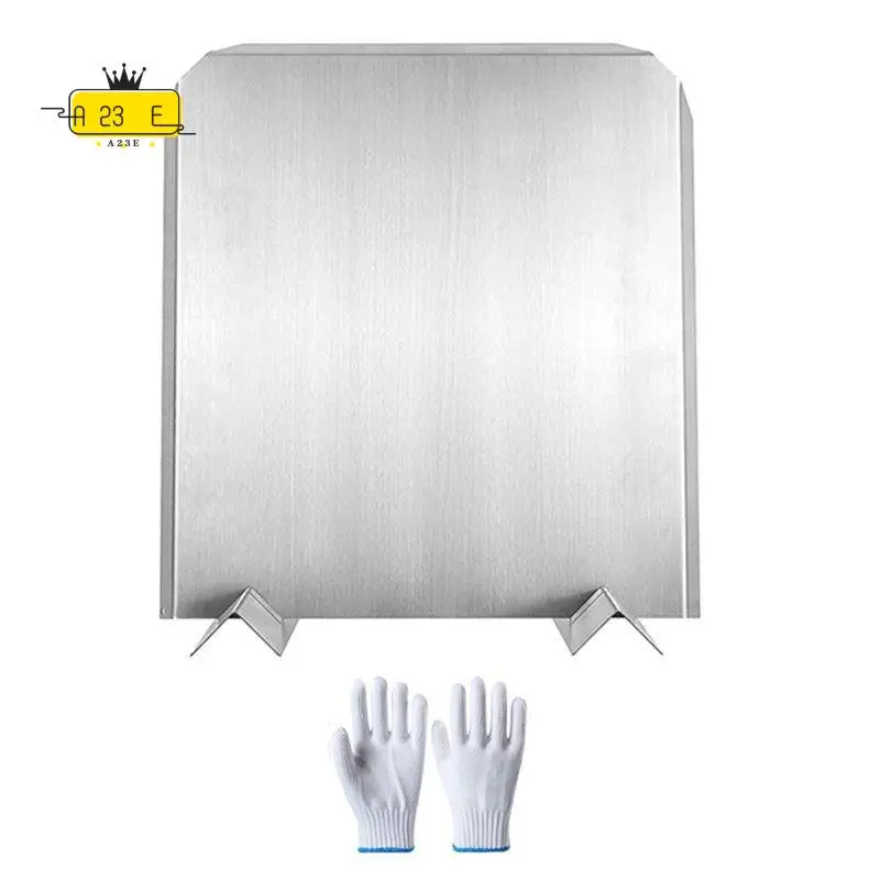 A23E-Firebacks For Fireplace Stainless Steel Fireback With Feet 16Inchx18inch Fireplace Heat Reflector Fireplace Back Plates