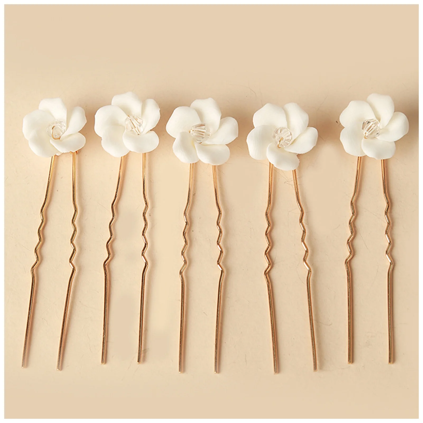 U Shaped Hair Sticks Hair Forks Set Woman Handmade Ceramic Flowers Hair Piece Hair Pin for Woman Hair Styling Making Pins