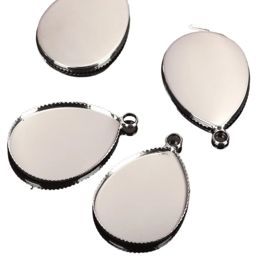 10Pcs/Lot Mixed Shape Bezel Pendant Trays Blank Cabochon Settings DIY Time Gemstone Inlay Jewelry Making Accessories
