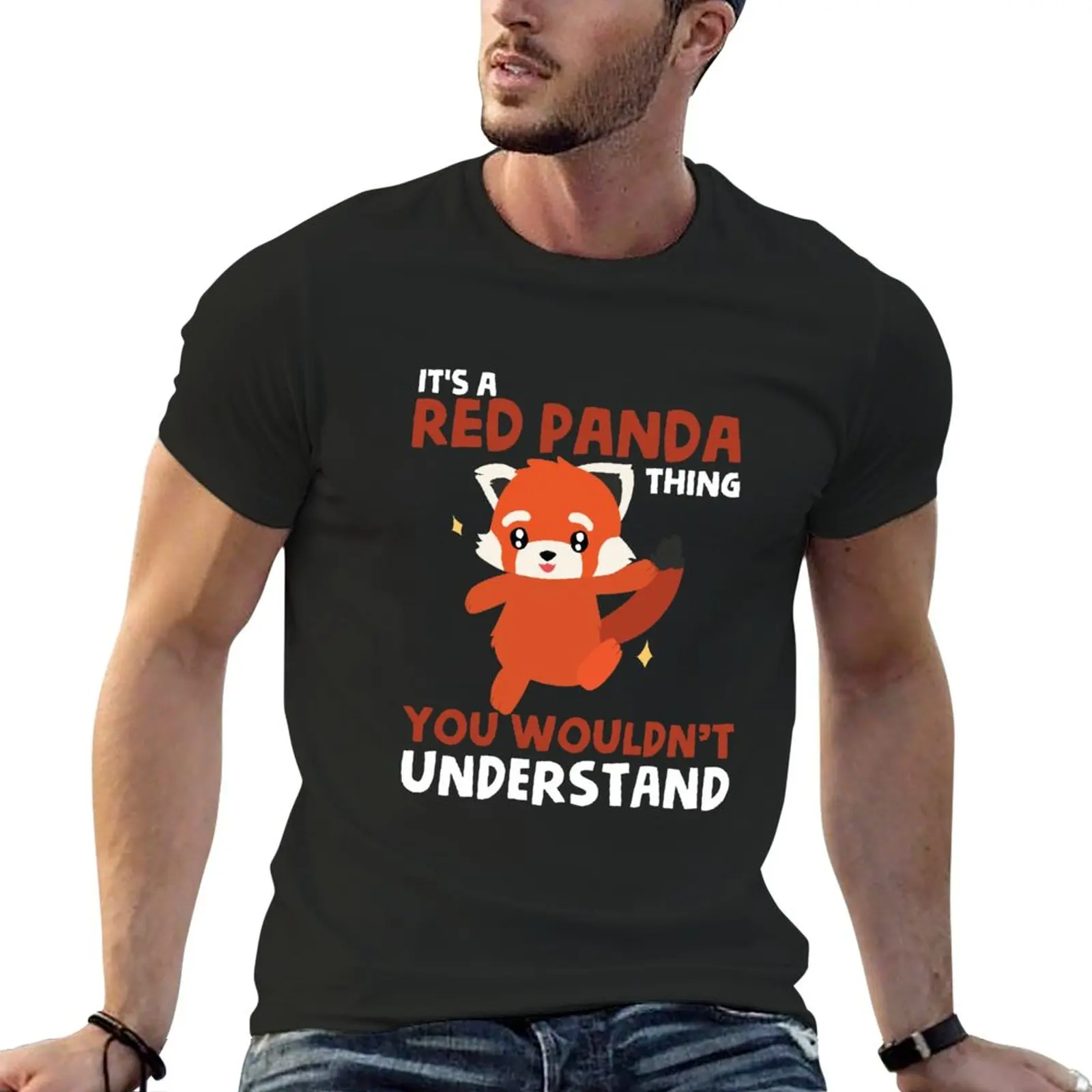 New Red Panda T Shirt - You wouldn't Understand T-Shirt anime clothes sweat shirt tops Men's cotton t-shirt