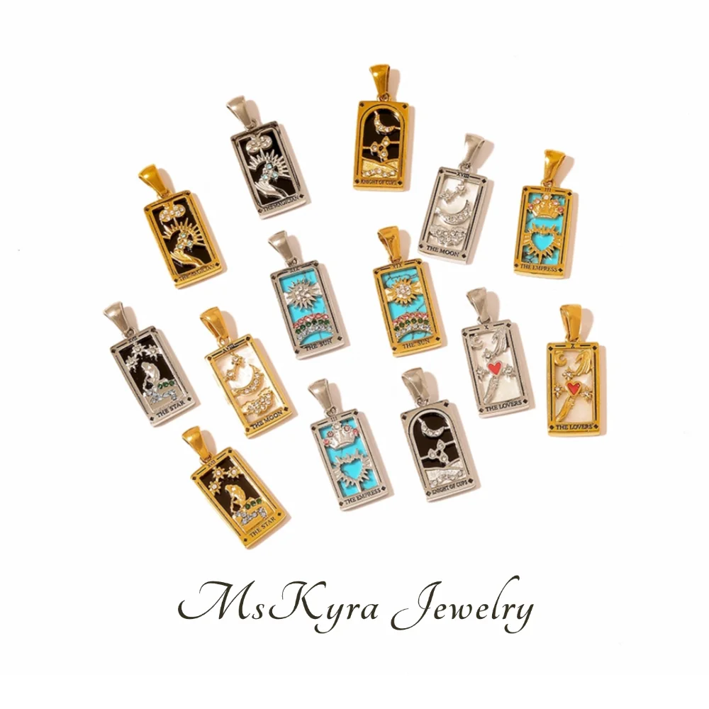 MsKyra ожерелье из нержавеющей стали с подвеской из 18-каратного золота, ювелирные изделия Таро, водонепроницаемый повседневный кулон для женщин, подарок премиум-класса