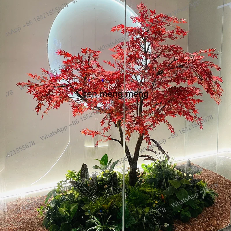 

X Большой торговый центр, отель, зеленое растение, украшение из искусственного дерева, сделай желанию, внутреннее и наружное ландшафтное красное кленовое дерево