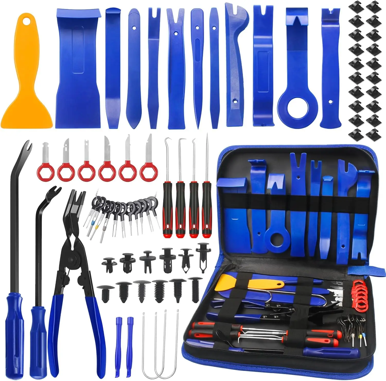 

Trim Removal Tool Kit, 120Pcs Auto Clip Pliers for Car Door Panel & Audio Removal with Storage Bag