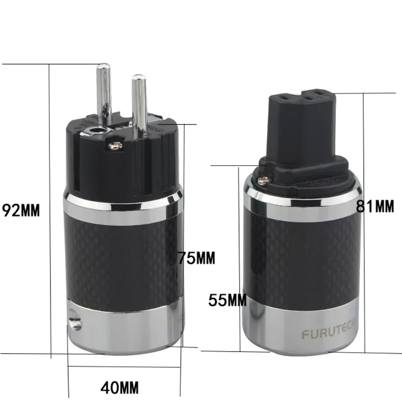 อะแดปเตอร์เสียงไฮไฟ Furutech FI50 โรเดียมชุบ US และ EU ปลั๊กไฟ AC C13 IEC Connector