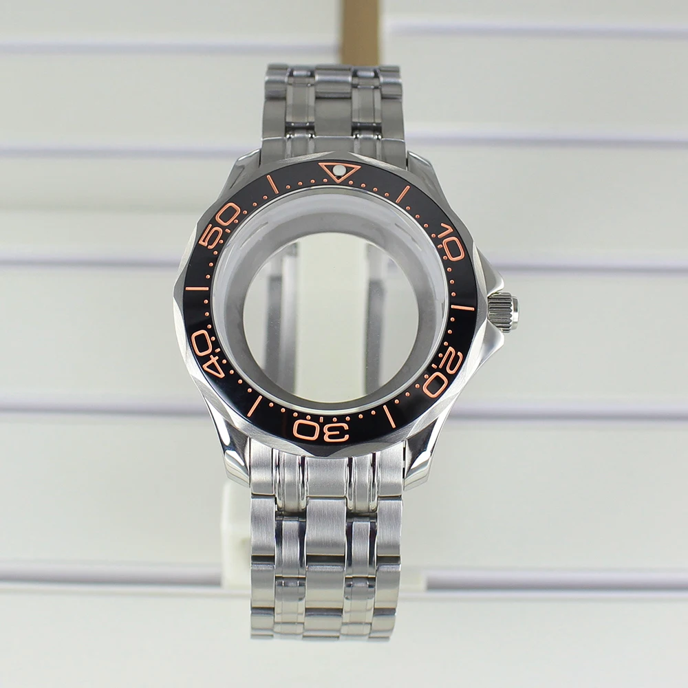 41mm Watch Case and Bracelet Stainless Steel Waterproof for Seamaster 300 NH35 NH36 NH38 Movements 31mm Dial Watch Accessories image 3