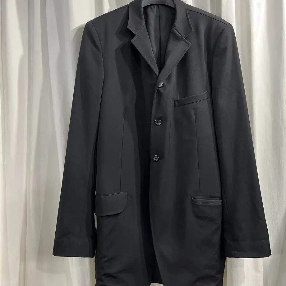 

ТОП-ЯМАМОТО ® Черный мужской свободный пиджак на одной пуговице в деловом стиле