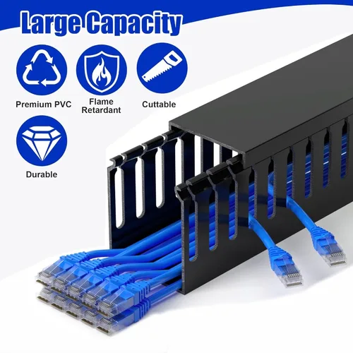 Imagen 2 del producto Nuevo conducto de cableado de sellado impermeable a prueba de polvo de PVC, conducto de Cable aislado ignífugo negro, cubierta de Cables ocultos multifunción