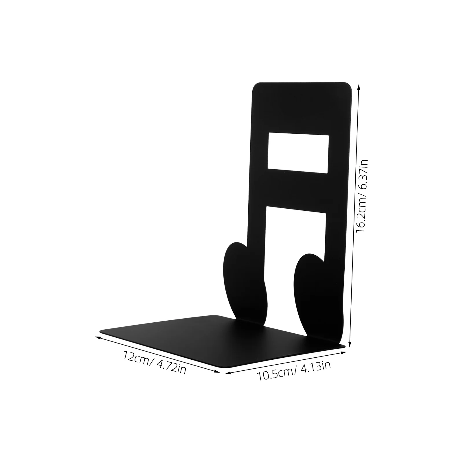 1Pair Note Shaped Iron Bookends Sturdy Desktop Book Holders for Office Study File Magazine Organizer Decorative Book Organizer