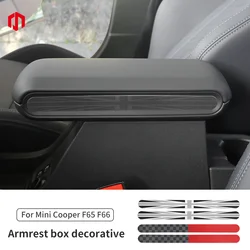 Car Armrest Box Side Stripe Sticker For BMW Mini Cooper S F65 F66 2024 2025 PU Leather Car Interior Decoration Accessories