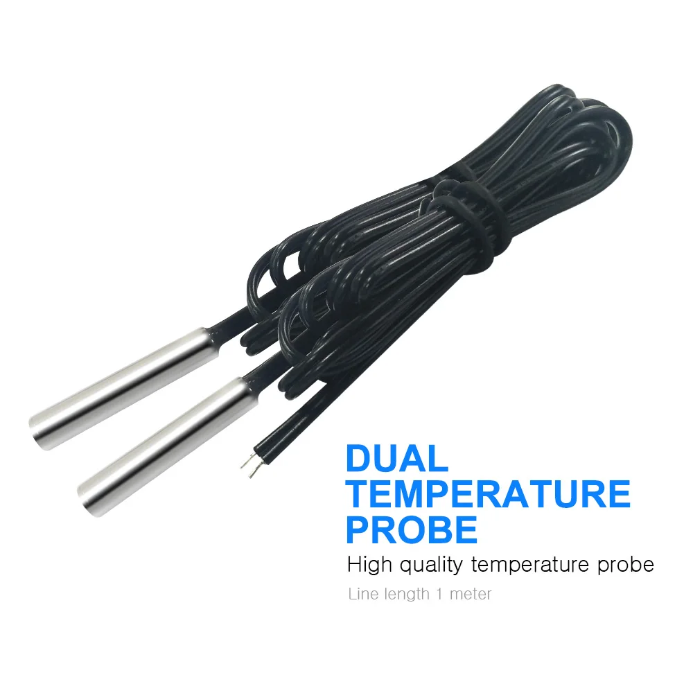 STC-3008 듀얼 디스플레이 양방향 온도 컨트롤러 DC12V/24V AC110-220V 온도 조절기 NTC 듀얼 프로브