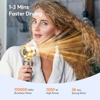 Bopcal 5 v 1 fén na vlasy, horkovzdušný hřeben, elektrická kulma na vlasy, 1200 W, vysokorychlostní foukač, multifunkční stylingové nástroje, fén 12 nejlepší prodej hřeben na fén - №5