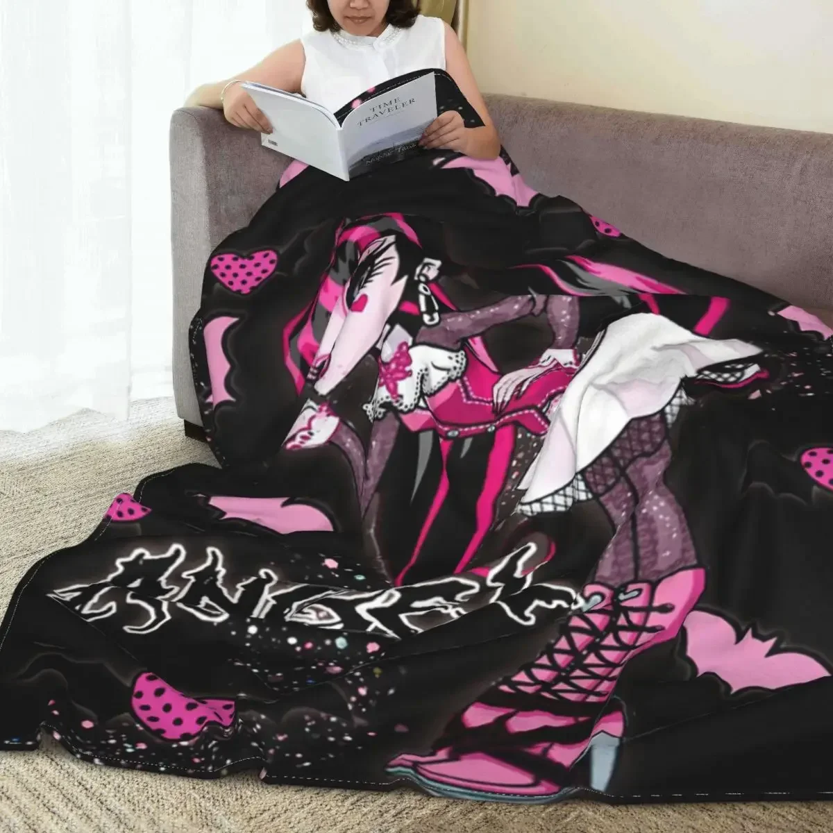 Draculaura Monster High Blanket Coral Fleece Plush Print Multifunction Lightweight Throw Blankets for Sofa Bedroom Bedspread